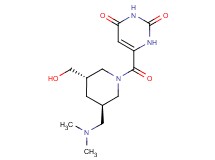6-{[(3R*,5S*)-3-[(dimethylamino)methyl]-5-(hydroxymethyl)piperidin-1-yl]carbonyl}pyrimidine-2,4(1H,3H)-dione