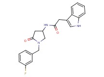 N-[1-(3-fluorobenzyl)-5-oxo-3-pyrrolidinyl]-2-(1H-indol-3-yl)acetamide