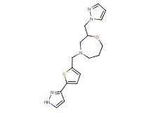 2-(1H-pyrazol-1-ylmethyl)-4-{[5-(1H-pyrazol-3-yl)-2-thienyl]methyl}-1,4-oxazepane
