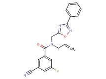 N-allyl-3-cyano-5-fluoro-N-[(3-phenyl-1,2,4-oxadiazol-5-yl)methyl]benzamide