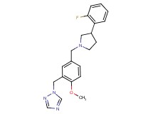 1-(5-{[3-(2-fluorophenyl)-1-pyrrolidinyl]methyl}-2-methoxybenzyl)-1H-1,2,4-triazole