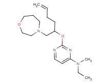 N-ethyl-N-methyl-2-{[1-(1,4-oxazepan-4-ylmethyl)pent-4-en-1-yl]oxy}pyrimidin-4-amine