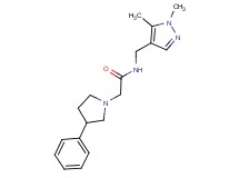 N-[(1,5-dimethyl-1H-pyrazol-4-yl)methyl]-2-(3-phenylpyrrolidin-1-yl)acetamide