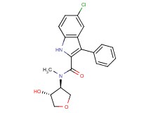 5-chloro-N-[(3S*,4R*)-4-hydroxytetrahydro-3-furanyl]-N-methyl-3-phenyl-1H-indole-2-carboxamide