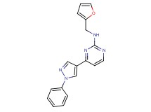 N-(2-furylmethyl)-4-(1-phenyl-1H-pyrazol-4-yl)pyrimidin-2-amine