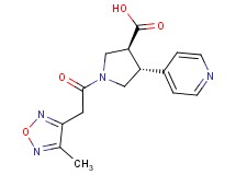 (3S*,4R*)-1-[(4-methyl-1,2,5-oxadiazol-3-yl)acetyl]-4-pyridin-4-ylpyrrolidine-3-carboxylic acid