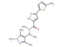 N-methyl-3-(5-methyl-2-thienyl)-N-[1-(1,3,5-trimethyl-1H-pyrazol-4-yl)ethyl]-1H-pyrazole-5-carboxamide