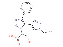 2-[5-(1-ethyl-1H-pyrazol-4-yl)-4-phenyl-1H-imidazol-1-yl]-3-hydroxypropanoic acid