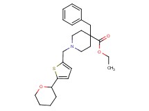 ethyl 4-benzyl-1-{[5-(tetrahydro-2H-pyran-2-yl)-2-thienyl]methyl}-4-piperidinecarboxylate