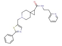 6-[(2-phenyl-1,3-thiazol-5-yl)methyl]-N-[2-(2-pyridinyl)ethyl]-6-azaspiro[2.5]octane-1-carboxamide