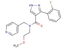 3-(2-fluorophenyl)-N-(2-methoxyethyl)-N-(pyridin-4-ylmethyl)-1H-pyrazole-4-carboxamide