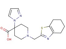 4-(1H-pyrazol-1-yl)-1-(4,5,6,7-tetrahydro-1,3-benzothiazol-2-ylmethyl)piperidine-4-carboxylic acid