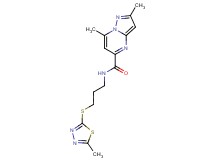 2,7-dimethyl-N-{3-[(5-methyl-1,3,4-thiadiazol-2-yl)thio]propyl}pyrazolo[1,5-a]pyrimidine-5-carboxamide