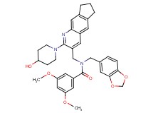 N-(1,3-benzodioxol-5-ylmethyl)-N-{[2-(4-hydroxy-1-piperidinyl)-7,8-dihydro-6H-cyclopenta[g]quinolin-3-yl]methyl}-3,5-dimethoxybenzamide