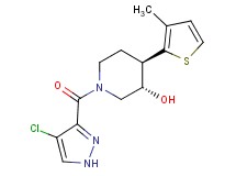 (3S*,4R*)-1-[(4-chloro-1H-pyrazol-3-yl)carbonyl]-4-(3-methyl-2-thienyl)piperidin-3-ol
