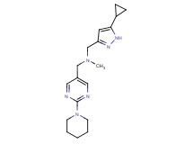1-(5-cyclopropyl-1H-pyrazol-3-yl)-N-methyl-N-[(2-piperidin-1-ylpyrimidin-5-yl)methyl]methanamine