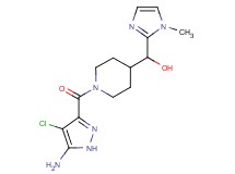 {1-[(5-amino-4-chloro-1H-pyrazol-3-yl)carbonyl]piperidin-4-yl}(1-methyl-1H-imidazol-2-yl)methanol