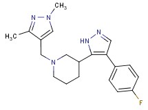 1-[(1,3-dimethyl-1H-pyrazol-4-yl)methyl]-3-[4-(4-fluorophenyl)-1H-pyrazol-5-yl]piperidine