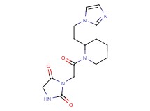 3-(2-{2-[2-(1H-imidazol-1-yl)ethyl]-1-piperidinyl}-2-oxoethyl)-2,4-imidazolidinedione