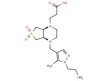 3-[(4aR*,7aS*)-4-[(5-methyl-1-propyl-1H-pyrazol-4-yl)methyl]-6,6-dioxidohexahydrothieno[3,4-b]pyrazin-1(2H)-yl]propanoic acid