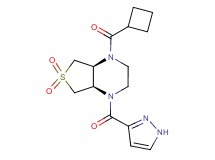 (4aR*,7aS*)-1-(cyclobutylcarbonyl)-4-(1H-pyrazol-3-ylcarbonyl)octahydrothieno[3,4-b]pyrazine 6,6-dioxide