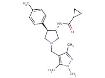 N-{(3S*,4R*)-4-(4-methylphenyl)-1-[(1,3,5-trimethyl-1H-pyrazol-4-yl)methyl]-3-pyrrolidinyl}cyclopropanecarboxamide