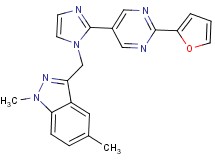 3-({2-[2-(2-furyl)pyrimidin-5-yl]-1H-imidazol-1-yl}methyl)-1,5-dimethyl-1H-indazole