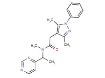 2-(3,5-dimethyl-1-phenyl-1H-pyrazol-4-yl)-N-methyl-N-[1-(4-pyrimidinyl)ethyl]acetamide