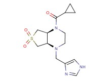 (4aR*,7aS*)-1-(cyclopropylcarbonyl)-4-(1H-imidazol-4-ylmethyl)octahydrothieno[3,4-b]pyrazine 6,6-dioxide