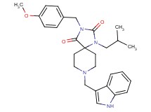 8-(1H-indol-3-ylmethyl)-1-isobutyl-3-(4-methoxybenzyl)-1,3,8-triazaspiro[4.5]decane-2,4-dione