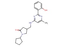 1-cyclopentyl-4-({[2-(2-hydroxyphenyl)-6-methylpyrimidin-4-yl]amino}methyl)pyrrolidin-2-one