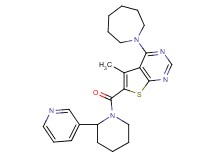 4-(1-azepanyl)-5-methyl-6-{[2-(3-pyridinyl)-1-piperidinyl]carbonyl}thieno[2,3-d]pyrimidine