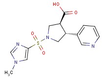 (3S*,4R*)-1-[(1-methyl-1H-imidazol-4-yl)sulfonyl]-4-pyridin-3-ylpyrrolidine-3-carboxylic acid