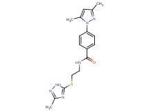 4-(3,5-dimethyl-1H-pyrazol-1-yl)-N-{2-[(3-methyl-1H-1,2,4-triazol-5-yl)thio]ethyl}benzamide