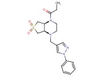 (4aS*,7aR*)-1-[(1-phenyl-1H-pyrazol-4-yl)methyl]-4-propionyloctahydrothieno[3,4-b]pyrazine 6,6-dioxide