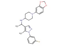 1-(1,3-benzodioxol-5-yl)-N-{1-[1-(3-fluorophenyl)-5-methyl-1H-pyrazol-4-yl]ethyl}-4-piperidinamine