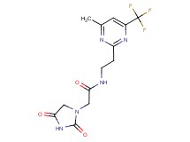 2-(2,4-dioxoimidazolidin-1-yl)-N-{2-[4-methyl-6-(trifluoromethyl)pyrimidin-2-yl]ethyl}acetamide