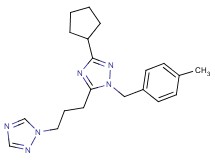 3-cyclopentyl-1-(4-methylbenzyl)-5-[3-(1H-1,2,4-triazol-1-yl)propyl]-1H-1,2,4-triazole