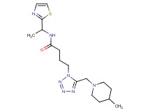 4-{5-[(4-methyl-1-piperidinyl)methyl]-1H-tetrazol-1-yl}-N-[1-(1,3-thiazol-2-yl)ethyl]butanamide