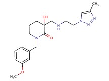 3-hydroxy-1-(3-methoxybenzyl)-3-({[2-(4-methyl-1H-1,2,3-triazol-1-yl)ethyl]amino}methyl)piperidin-2-one