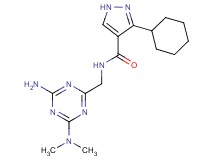N-{[4-amino-6-(dimethylamino)-1,3,5-triazin-2-yl]methyl}-3-cyclohexyl-1H-pyrazole-4-carboxamide