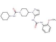 N-cyclohexyl-4-[5-({[(2-methoxyphenyl)amino]carbonyl}amino)-1H-pyrazol-1-yl]-1-piperidinecarboxamide