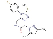 2-(3,5-dimethyl-1H-pyrazol-1-yl)-N-{[4-(4-fluorophenyl)-5-(methylthio)-4H-1,2,4-triazol-3-yl]methyl}acetamide