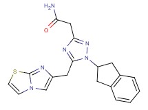 2-[1-(2,3-dihydro-1H-inden-2-yl)-5-(imidazo[2,1-b][1,3]thiazol-6-ylmethyl)-1H-1,2,4-triazol-3-yl]acetamide