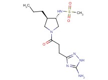 N-{(3S*,4R*)-1-[3-(5-amino-1H-1,2,4-triazol-3-yl)propanoyl]-4-propyl-3-pyrrolidinyl}methanesulfonamide