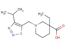 3-ethyl-1-[(4-isopropyl-1,2,3-thiadiazol-5-yl)methyl]-3-piperidinecarboxylic acid
