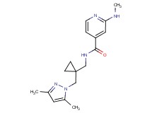 N-({1-[(3,5-dimethyl-1H-pyrazol-1-yl)methyl]cyclopropyl}methyl)-2-(methylamino)isonicotinamide