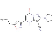 7-oxo-5-(5-propylisoxazol-3-yl)-2-pyrrolidin-1-yl-4,7-dihydropyrazolo[1,5-a]pyrimidine-3-carbonitrile