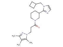 3-[1-(cyclobutylmethyl)-1H-imidazol-2-yl]-1-[3-(3,4,5-trimethyl-1H-pyrazol-1-yl)propanoyl]piperidine