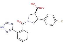 (3S*,4R*)-4-(4-fluorophenyl)-1-[2-(1H-1,2,4-triazol-3-yl)benzoyl]pyrrolidine-3-carboxylic acid